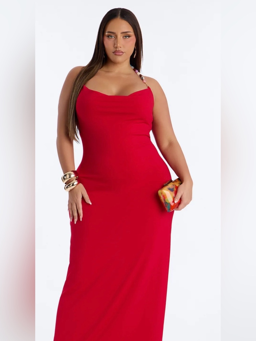 Fashion Nova Beaded Halter Maxi Dress - Women